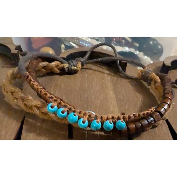 BUNDLE ONLY New Braided Bracelet Adjustable Beaded - Picture 1 of 4